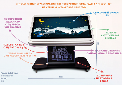 Интерактивный мультимедийный сенсорный стол «Laser NFI edu 55»