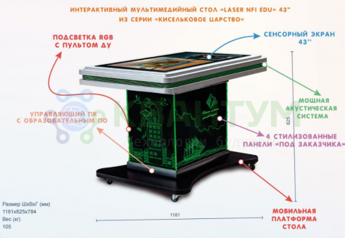 Интерактивный мультимедийный поворотный стол «Laser NFI edu 43»